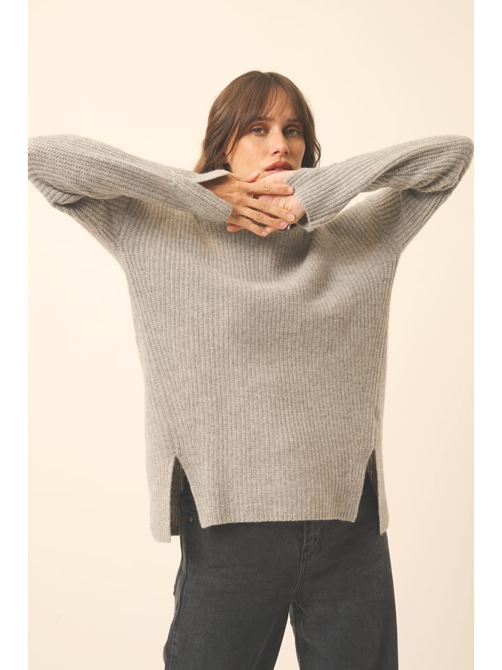 Just Cashmere Kaschmir-Pullover "Louise" in Grau - 60% | Größe M | Damen-pullover-cardigans