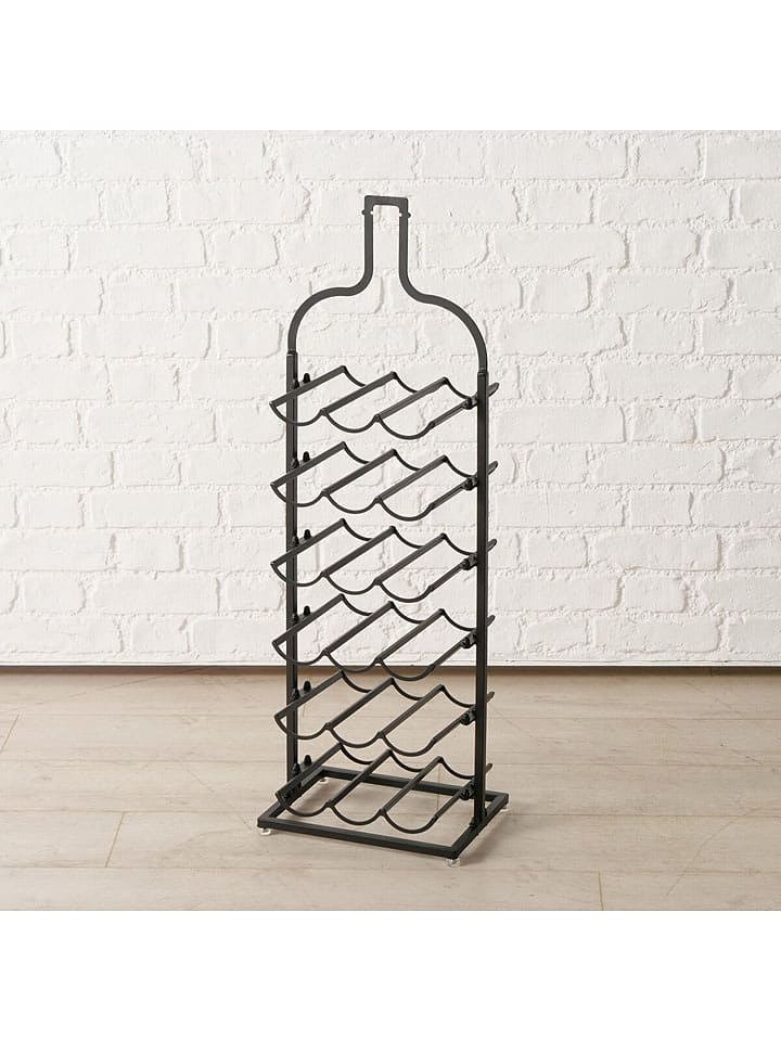 Boltze Weinregal "Botella" in Schwarz - (B)22 x (H)19 cm - 34% | Regale