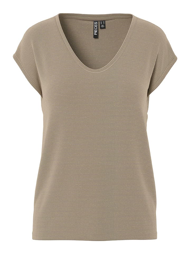 Pieces Shirt "Billo" in Taupe - 40% | Größe M | Damen-tops