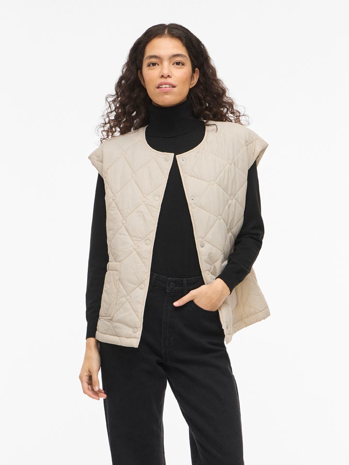 Vila Steppweste "Silla" in Crem - 52% | Größe 36 | Damenjacken