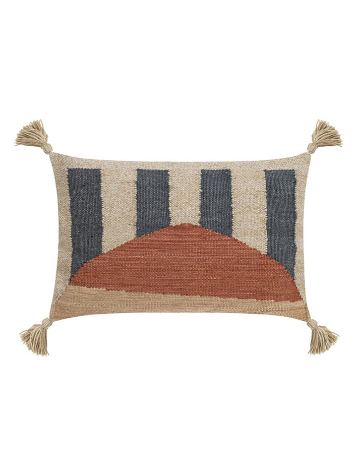 Magma Heimtex Kissenhülle "Nouria" in Hellbraun/ Blau - (L)40 x (B)60 cm - 74% | Dekokissen