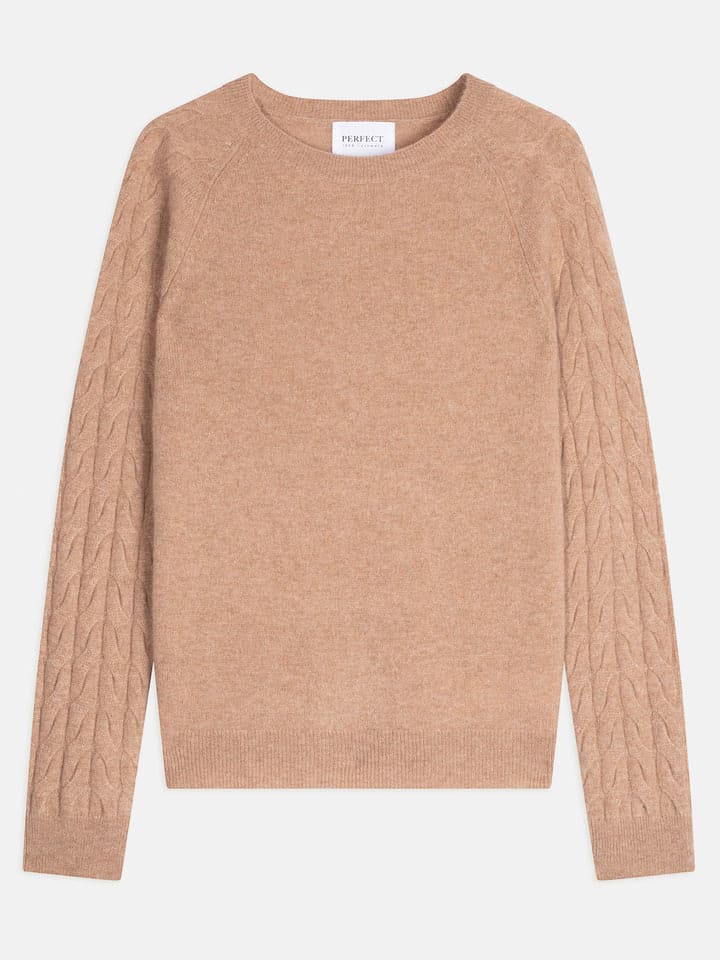 Perfect Cashmere Kaschmir-Pullover "Sorelia" in Beige - 65% | Größe L | Damen-pullover-cardigans