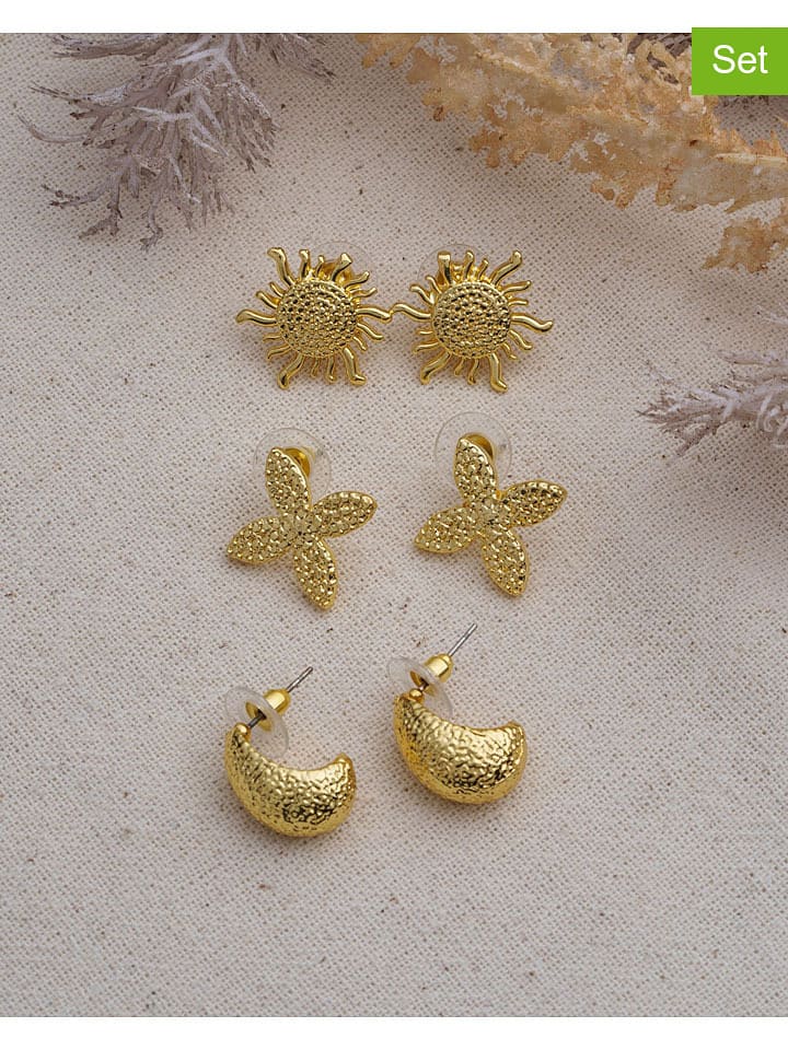 Luseera 3er-Set: beschicht. Ohrstecker - 48% | Schmuck