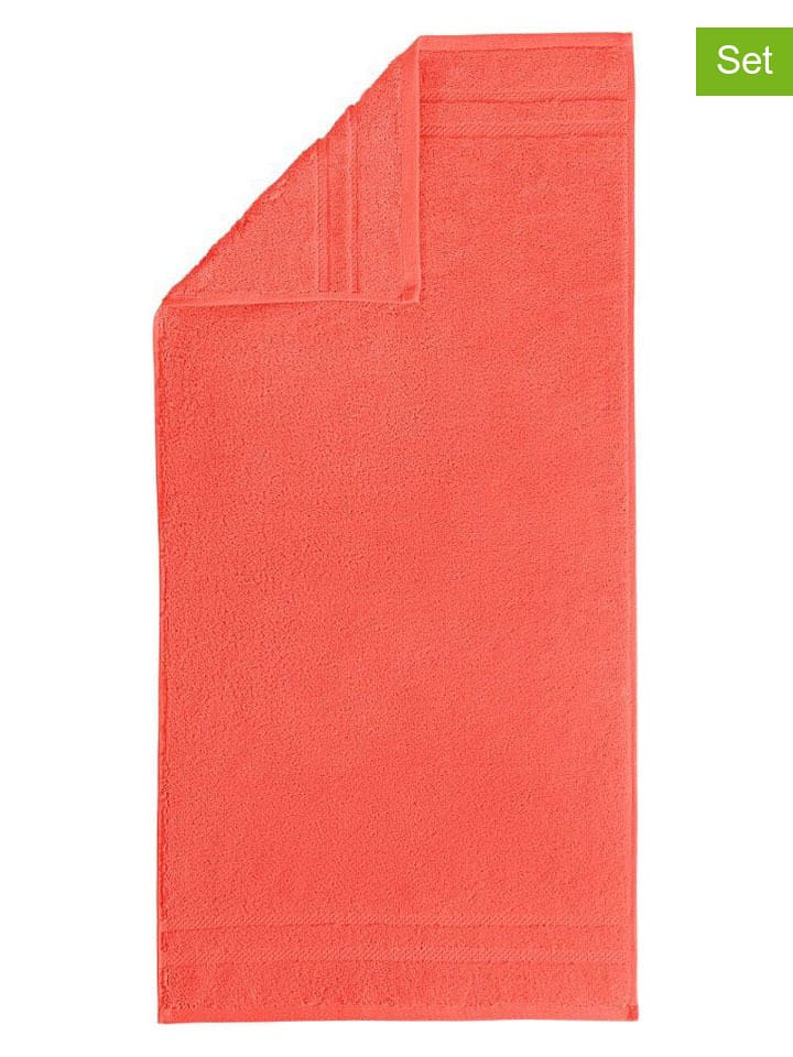 Egeria 3er-Set: Gästehandtücher in Koralle - 54% | Größe 30x50 cm | Badtextilien