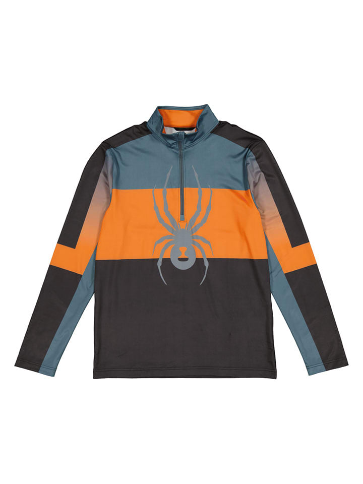 SPYDER Funktionsshirt "Podium" in Schwarz/ Orange/ Blau - 59% | Größe L | Herren-sportshirts