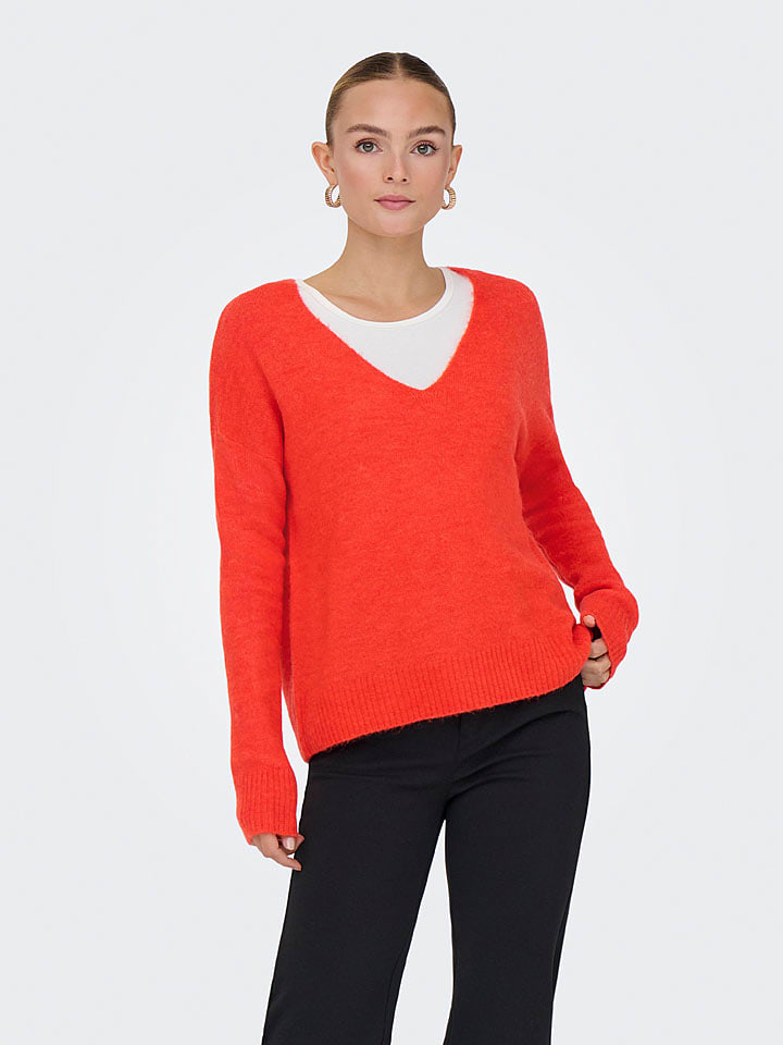 JDY Pullover "Elanora" in Rot - 44% | Größe XL | Damen-pullover-cardigans