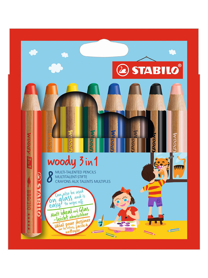 STABILO Buntstifte "STABILO Woody 3in1" - 8 Stück - 13% | Schulzubehoer