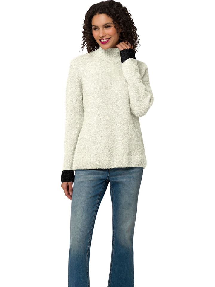 Heine Rollkragenpullover in Creme - 76% | Größe 48 | Damen-pullover-cardigans