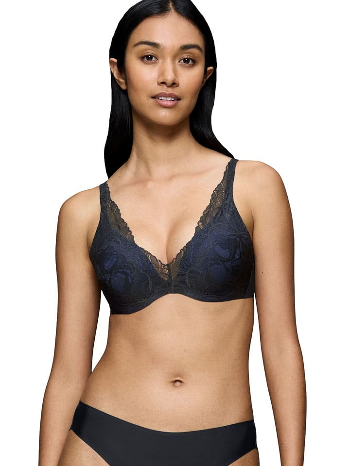 Triumph Bügel-BH "Body Make-Up" in Schwarz/ Dunkelblau - 40% | Größe 90C | Damen-bhs