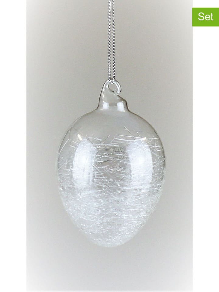 AM Design 2er-Set: Dekoanhänger "Ei" in Transparent - (H)13 x Ø 8 cm - 45% | Wohndekoration