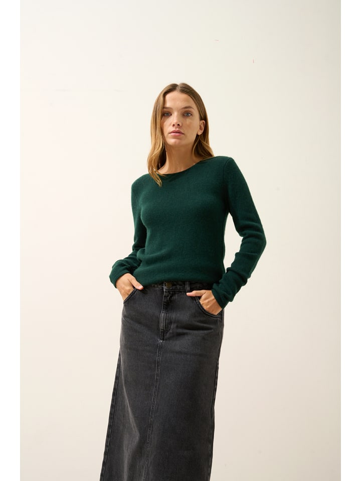 Just Cashmere Kaschmir-Pullover "Joyce" in Dunkelgrün - 73% | Größe XL | Damen-pullover-cardigans