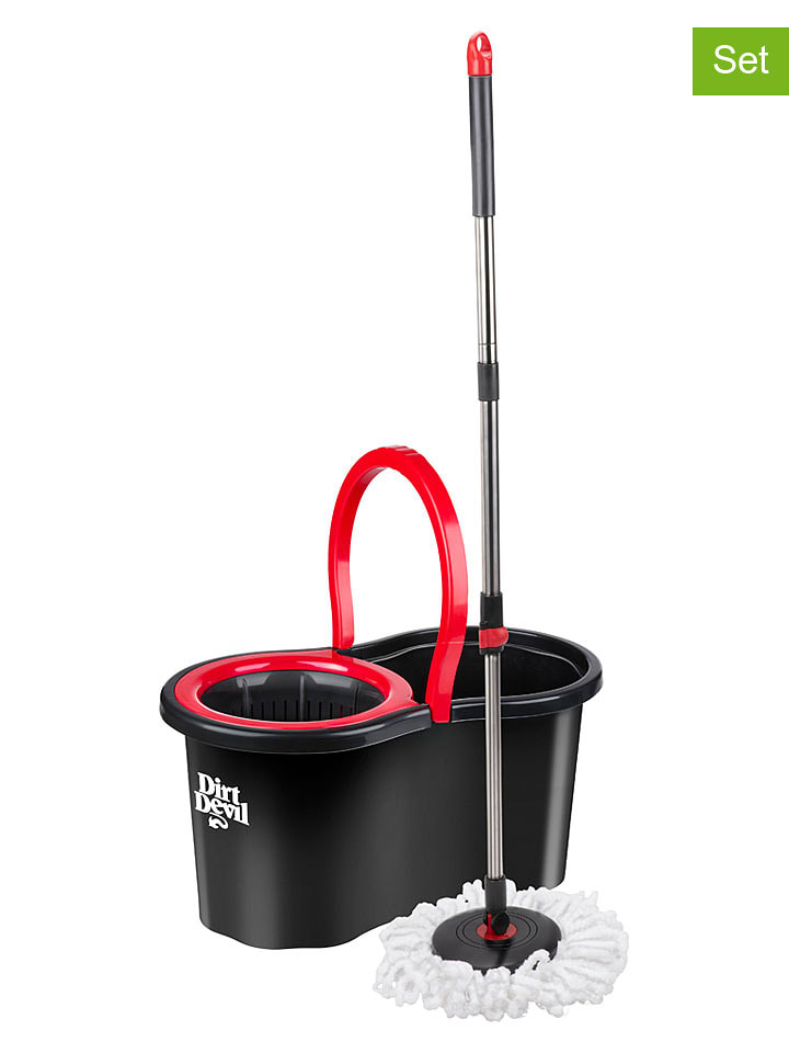 Dirt Devil 2tlg. Wischmopp-Set in Schwarz/ Rot - 16% | Putzutensilien