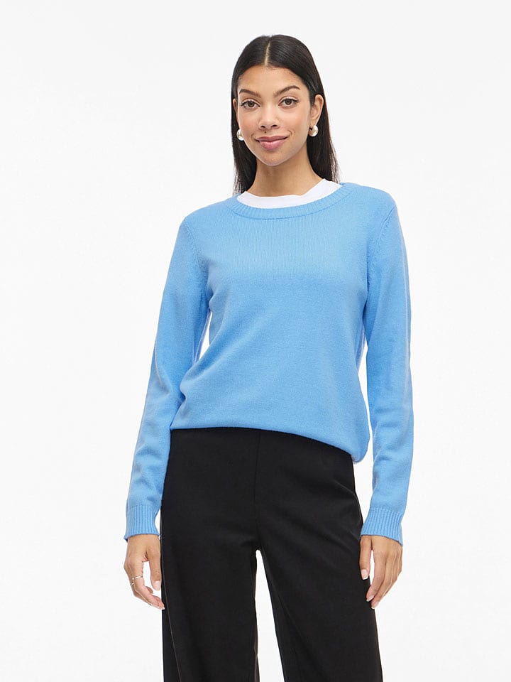 Vila Pullover "Viril" in Hellblau - 43% | Größe L | Damen-pullover-cardigans