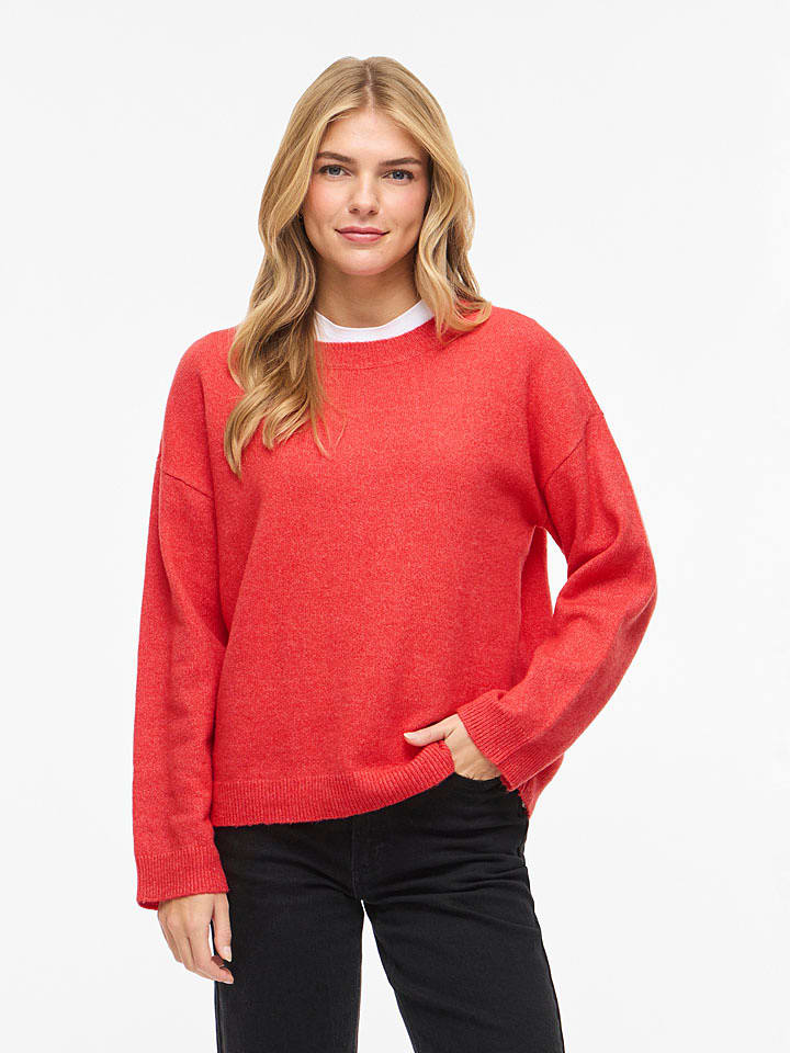 Vila Pullover "Viliga" in Rot - 40% | Größe S | Damen-pullover-cardigans