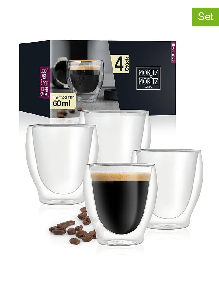 Moritz & Moritz Szklanki (4 szt.) do kawy - 60 ml rozmiar: onesize