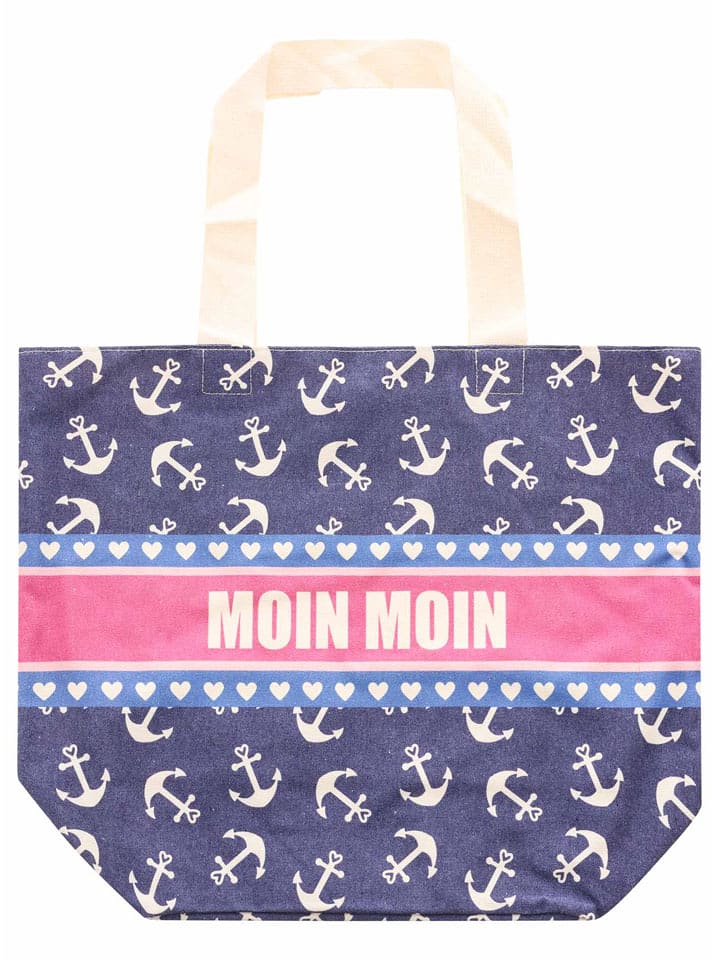 Zwillingsherz Schultertasche "Positive Vibes" in Dunkelblau - (B)36 x (H)46 cm - 30% | Damen-taschen
