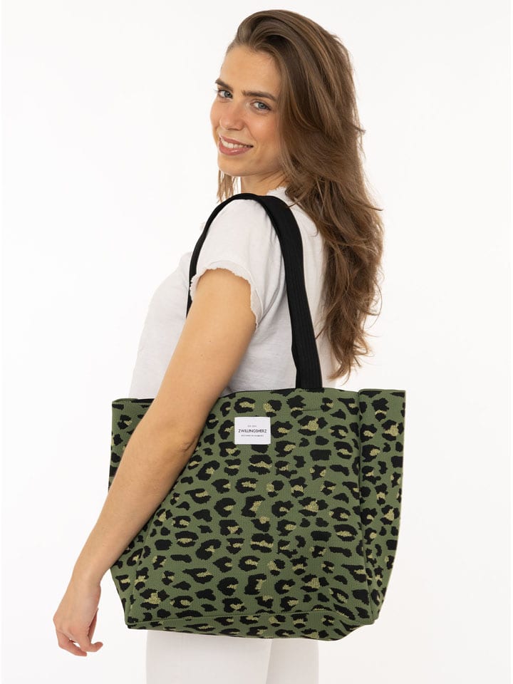 Zwillingsherz Shopper "Leo" in Khaki - 38% | Damen-taschen