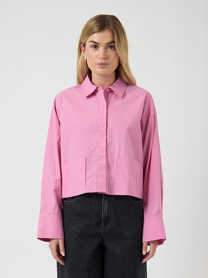 YAS Hemd in Pink - 55% | Größe 34 | Damen-blusen