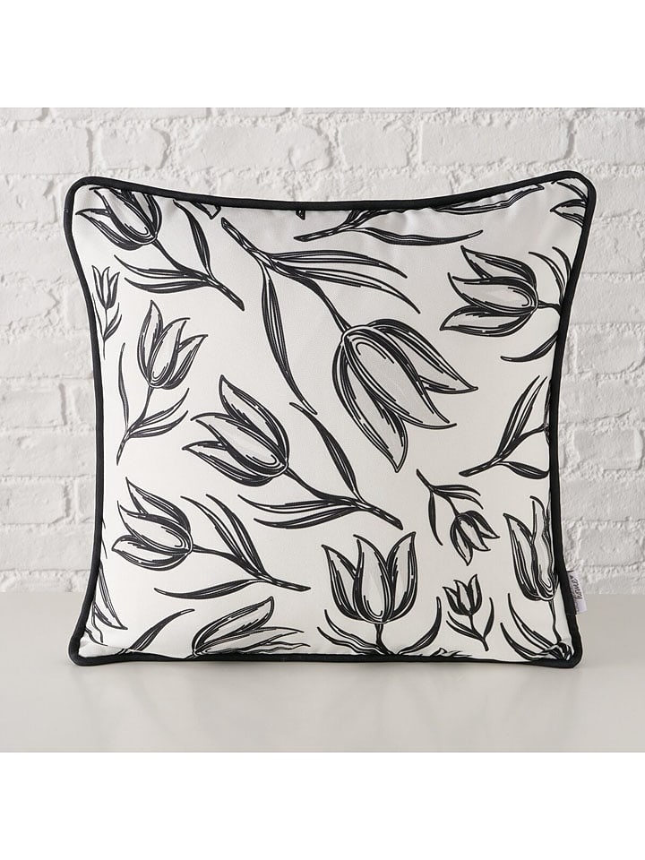 Boltze Kissen "Carina" in Weiß/ Schwarz - (L)45 x (B)45 cm - 33% | Dekokissen