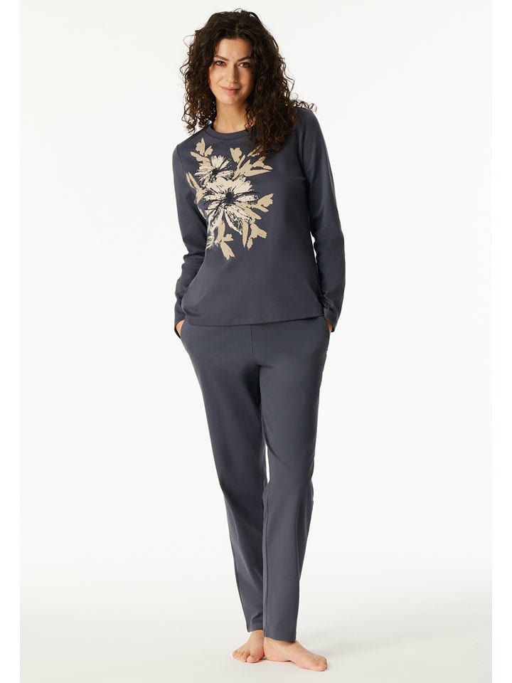 Schiesser Pyjama in Dunkelblau - 53% | Größe 36 | Damen-loungewear