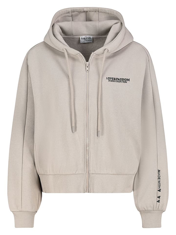 Sublevel Sweatjacke in Sand - 48% | Größe S | Damen-sweatshirts-jacken