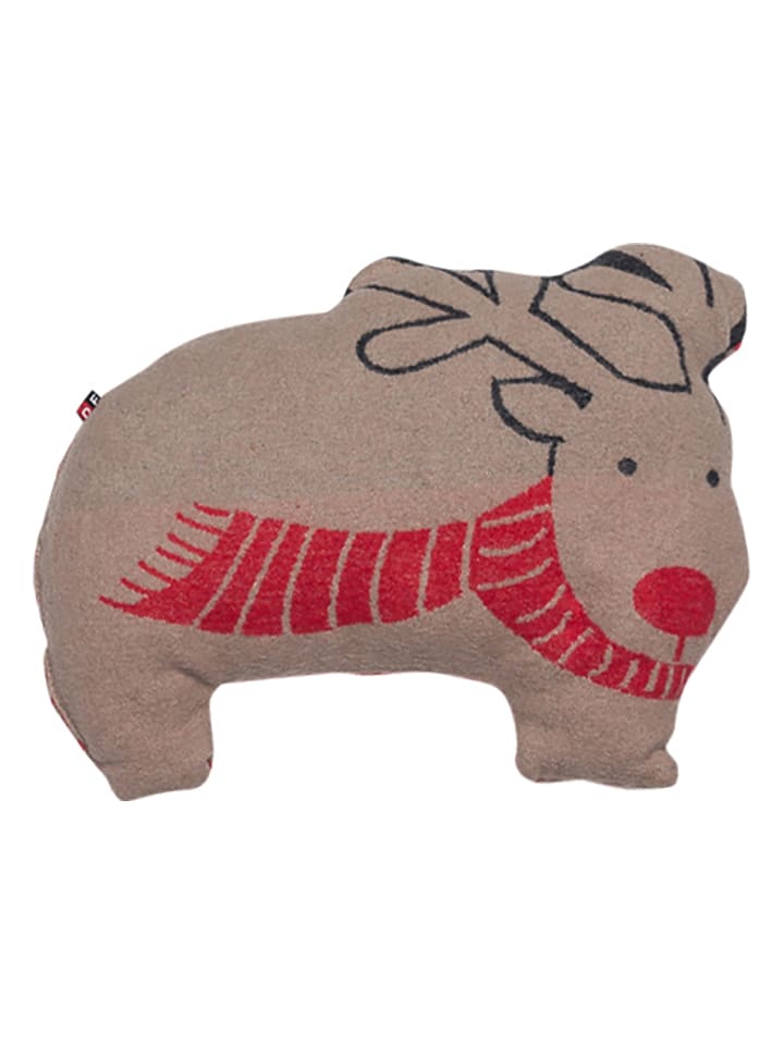 David Fussenegger Poduszka "Reindeer with scarf" w kolorze jasnobrązowym rozmiar: 33x36 cm