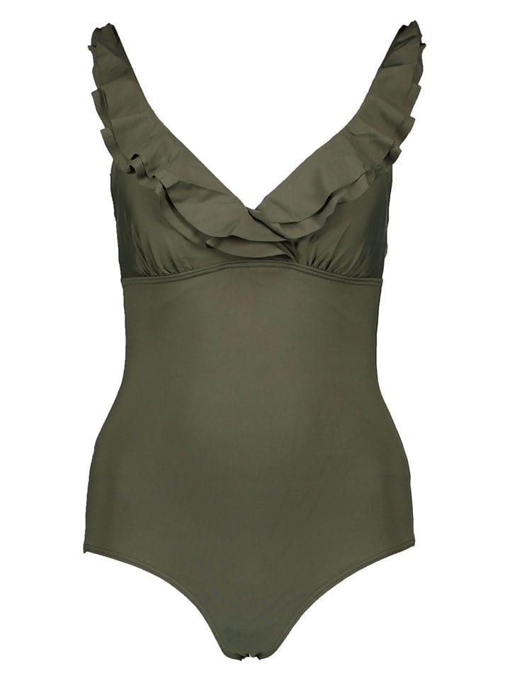 JETTE Badeanzug in Oliv - 60% | Größe 38C-Cup | Damen-bademode