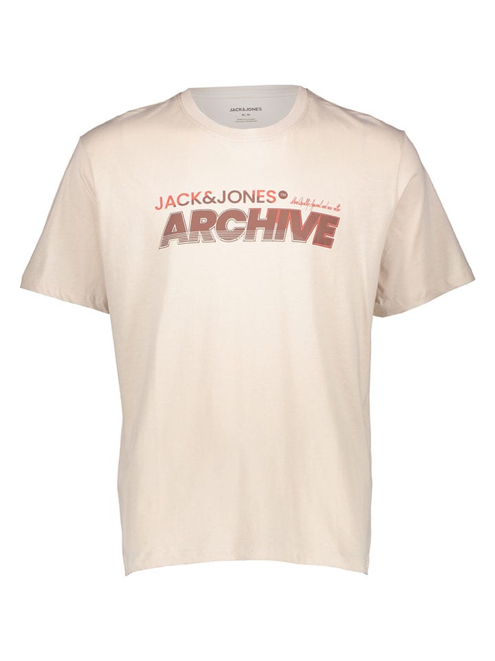 Jack & Jones Shirt "Brat" in Beige - 50% | Größe M | Herren-plussize