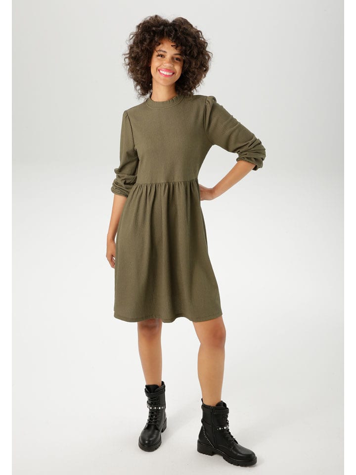 Aniston Kleid in Oliv - 47% | Größe 38 | Damen-kleider