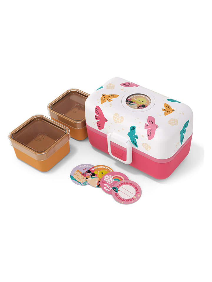 Monbento Lunchbox "Birds" in Pink/ Bunt - 800 ml - 14% | Aufbewahren-servieren