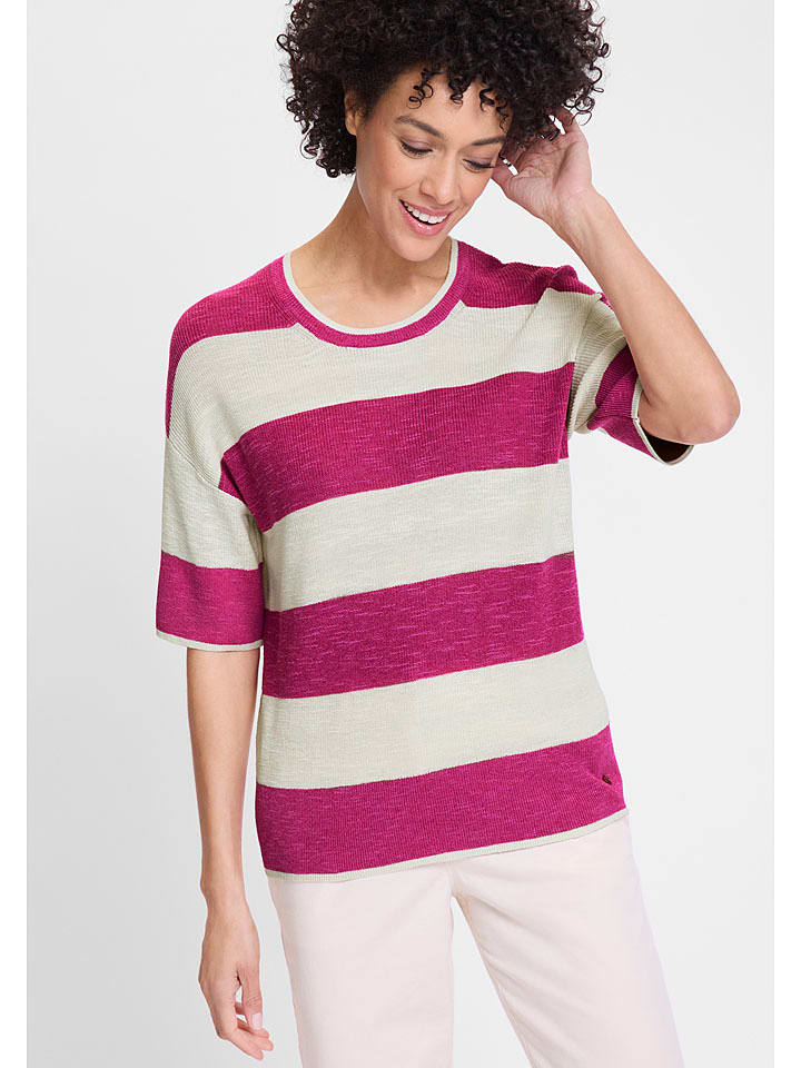 Olsen Pullover in Lila/ Beige - 74% | Größe 36 | Damen-pullover-cardigans