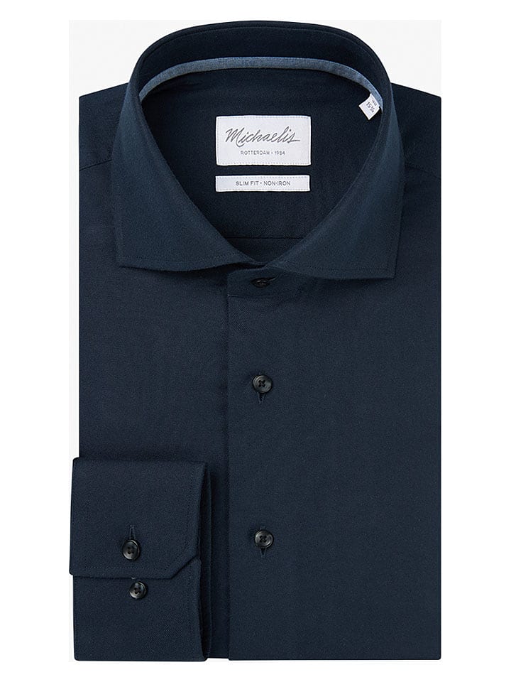 Michaelis Hemd - Slim fit - in Dunkelblau - 51% | Größe 41 | Herren-plussize