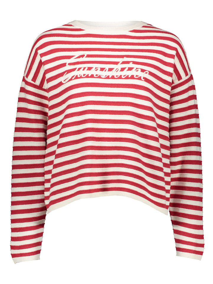 Vero Moda Pullover in Rot/ Weiß - 45% | Größe M | Damen-pullover-cardigans