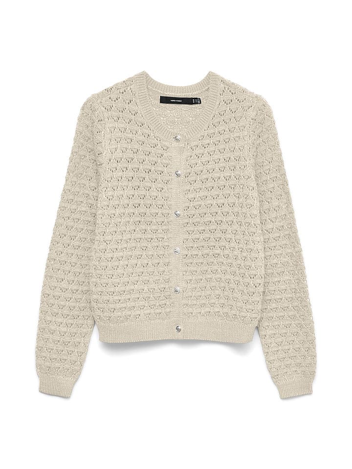 Vero Moda Kardigan "Jaqueline" w kolorze beżowym rozmiar: M