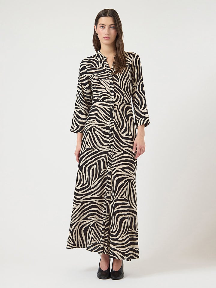 YAS Kleid in Sand/ Schwarz - 50% | Größe S | Damen-kleider