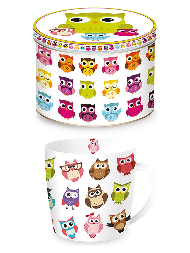 Easy Life Tasse ''Owls Fancy'' in Weiß/ Bunt - 350 ml - 15% | Gedeckter-tisch