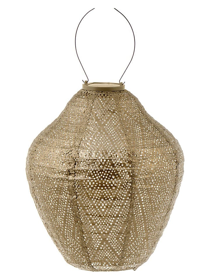 Lumiz LED-Solarlaterne ''Ikat Jar'' in Gold - (H)34 x Ø 30 cm - 14% | Lichterketten-dekobeleuchtung