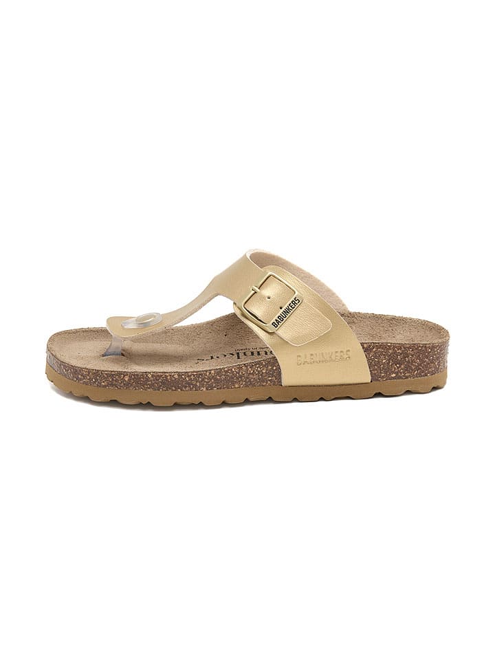 BABUNKERS Family Zehentrenner in Gold - 41% | Größe 39 | Damen-sandalen