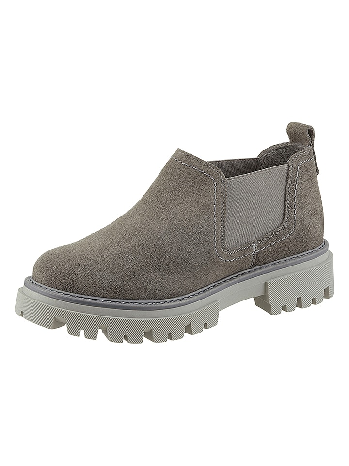Heine Leder-Chelsea-Boots in Taupe - 76% | Größe 41 | Stiefeletten