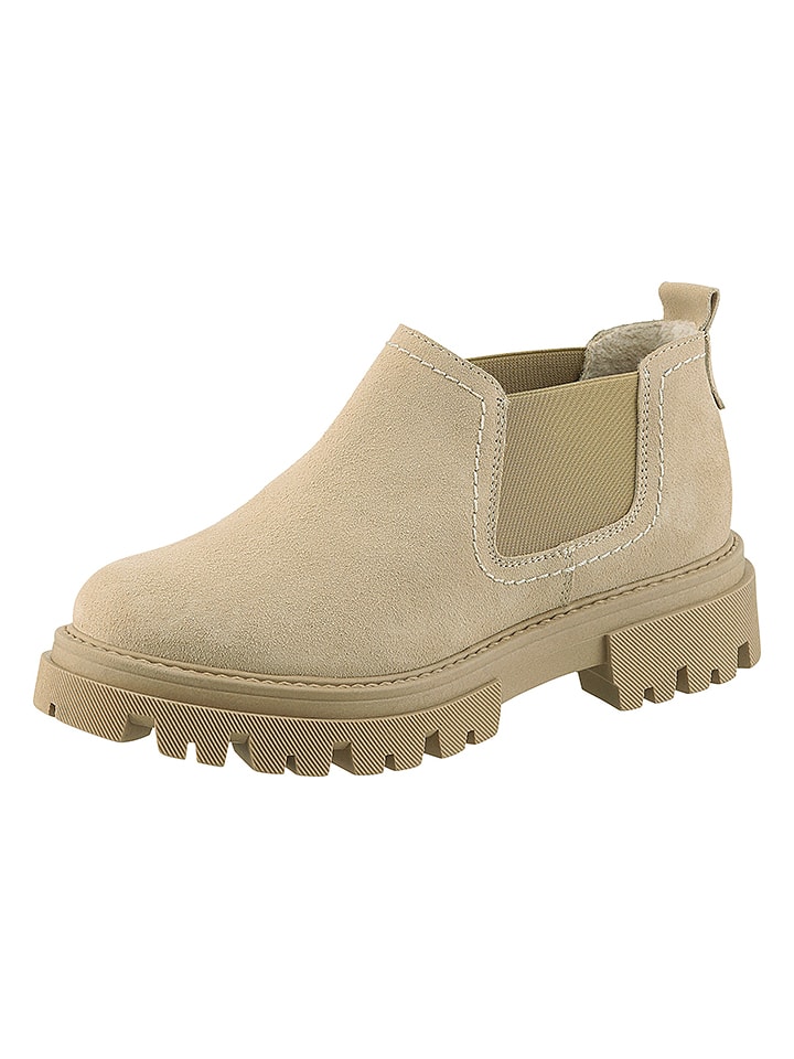 Heine Leder-Chelsea-Boots in Beige - 75% | Größe 40 | Stiefeletten