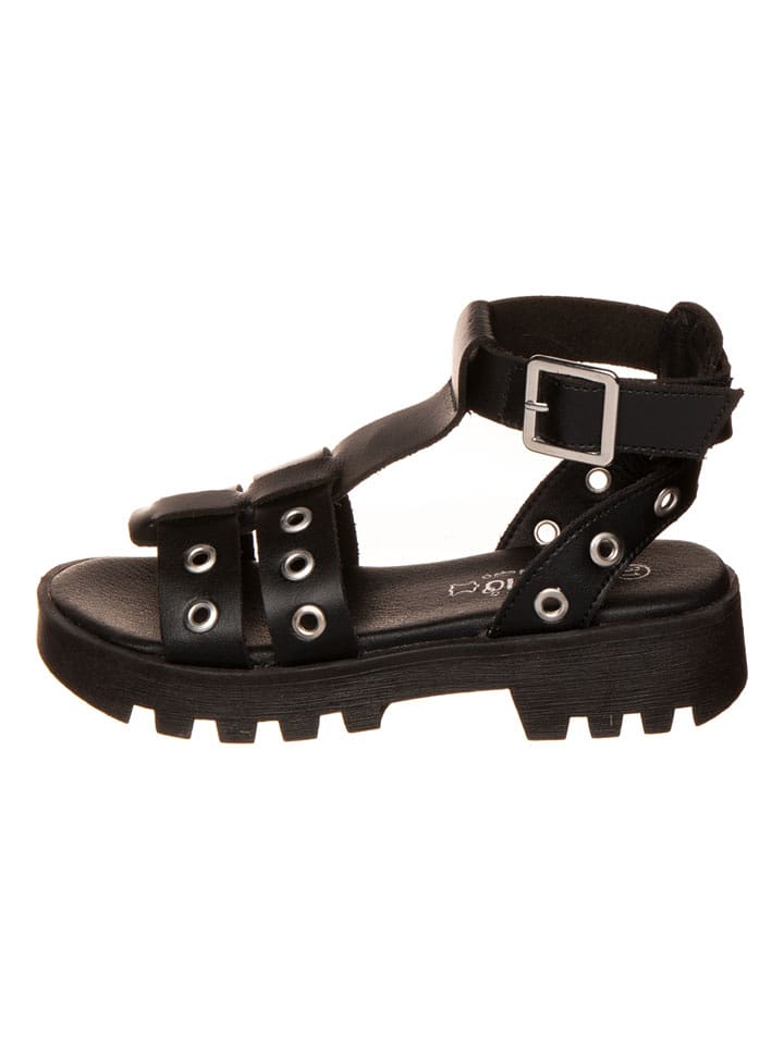 lamino Leder-Sandalen in Schwarz - 62% | Größe 34 | Kindersandalen
