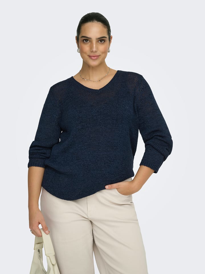 ONLY Carmakoma Pullover in Dunkelblau - 40% | Größe L-50/52 | Damen-pullover-cardigans