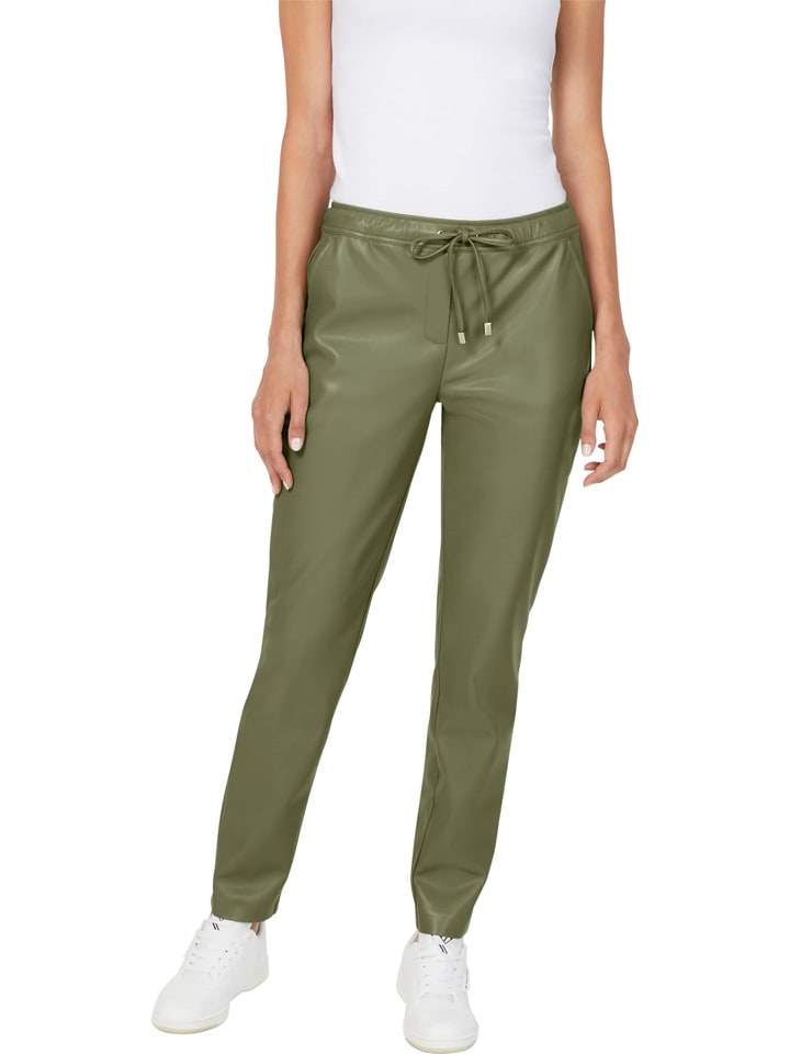 Heine Kunstlederhose in Grün - 73% | Größe 38 | Damenhosen