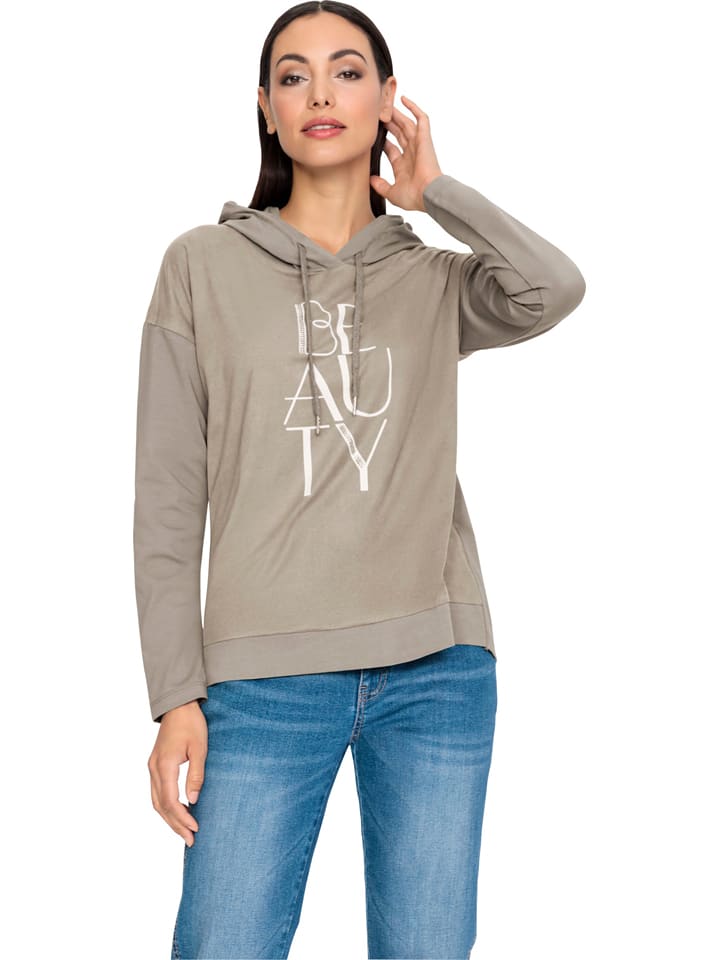 Heine Hoodie in Taupe - 70% | Größe 38 | Damen-sweatshirts-jacken