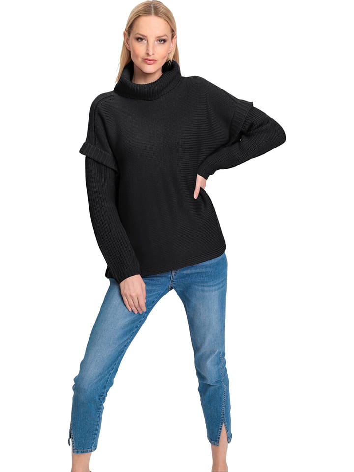 Heine Rollkragenpullover in Schwarz - 73% | Größe 44 | Damen-pullover-cardigans
