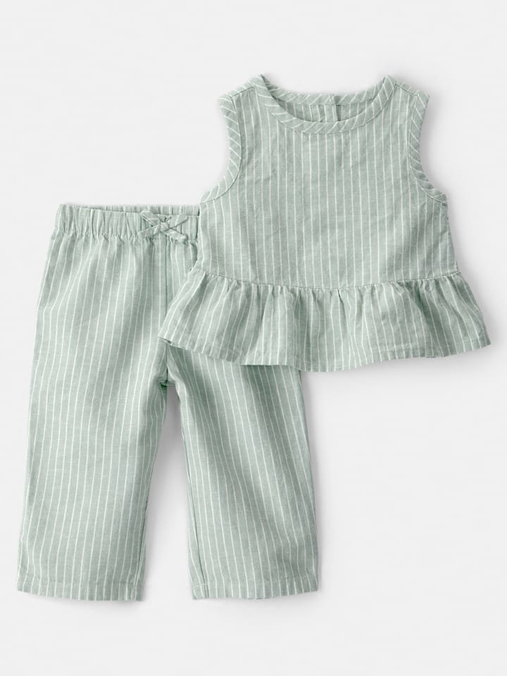carter's 2tlg. Outfit in Grün - 41% | Größe 86/92 | Baby-shirts