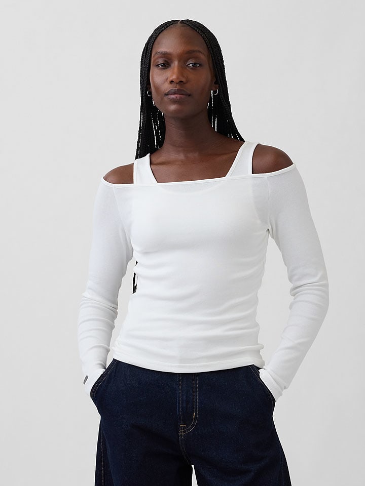 GAP Longsleeve in Weiß - 49% | Größe XL | Damen-tops