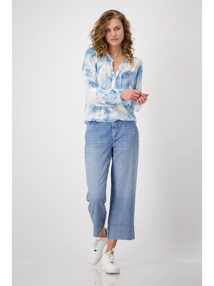 monari Bluse in Hellblau/ Weiß - 74% | Größe 36 | Damen-blusen