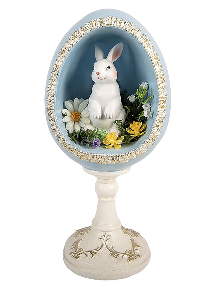 Clayre&Eef Dekofigur ''Ei'' in Hellblau/ Weiß - (B)13 x (H)28 x (T)12 cm - 14% | Dekofiguren