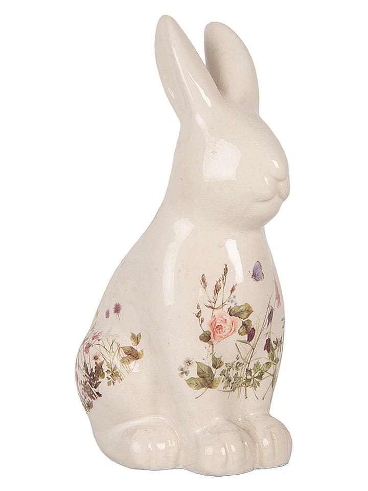 Clayre&Eef Dekofigur ''Kaninchen'' in Creme/ Grün - (B)12 x (H)28 x (T)16 cm - 14% | Dekofiguren